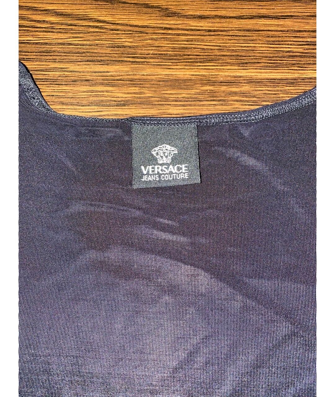 VERSACE JEANS COUTURE Черная вискозная рубашка, фото 4