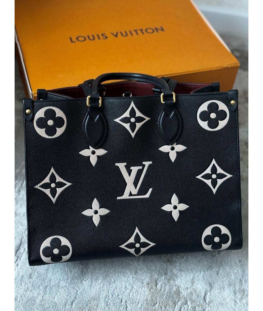 LOUIS VUITTON Черная кожаная сумка тоут, фото 2