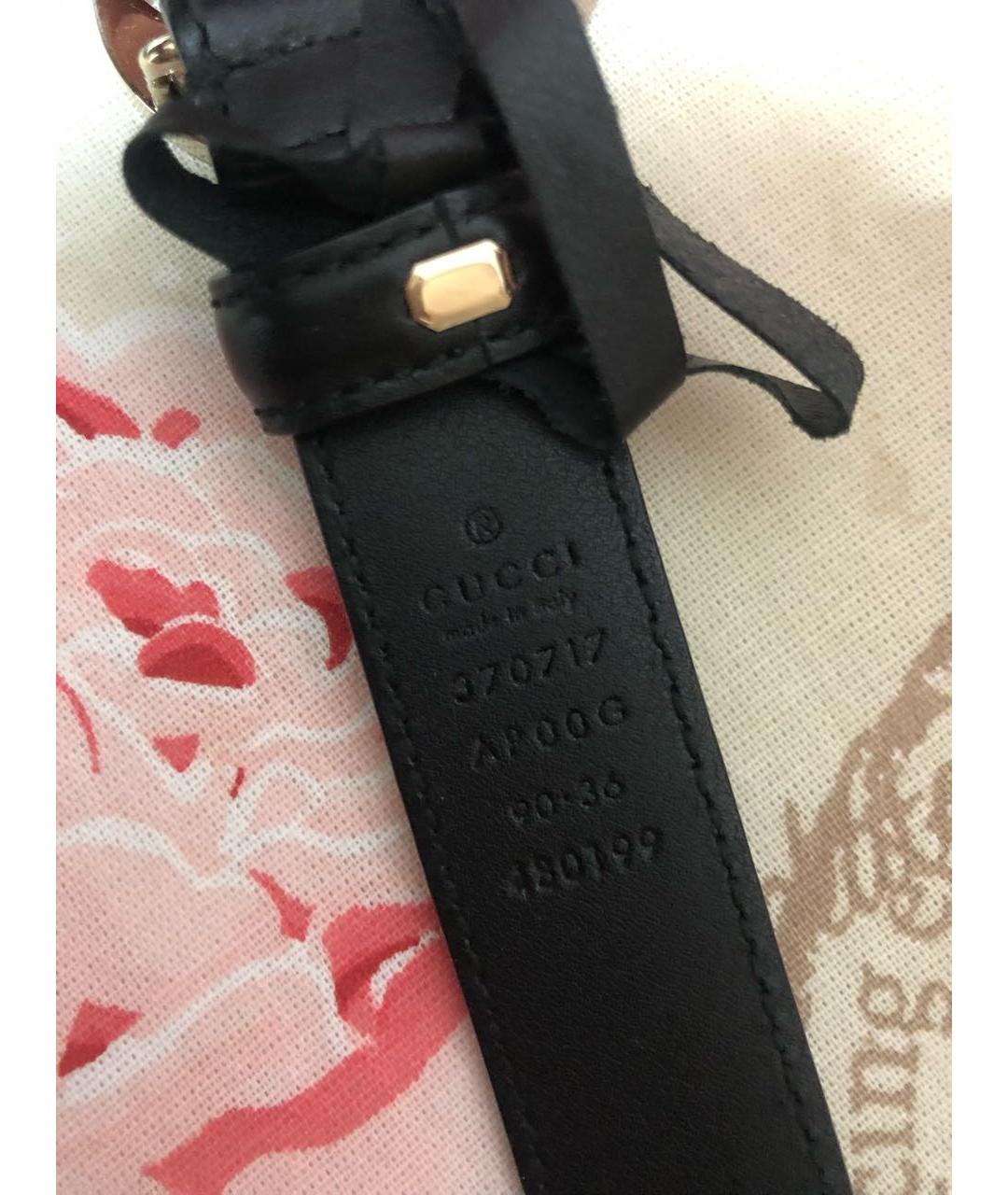 GUCCI Черный кожаный ремень, фото 2