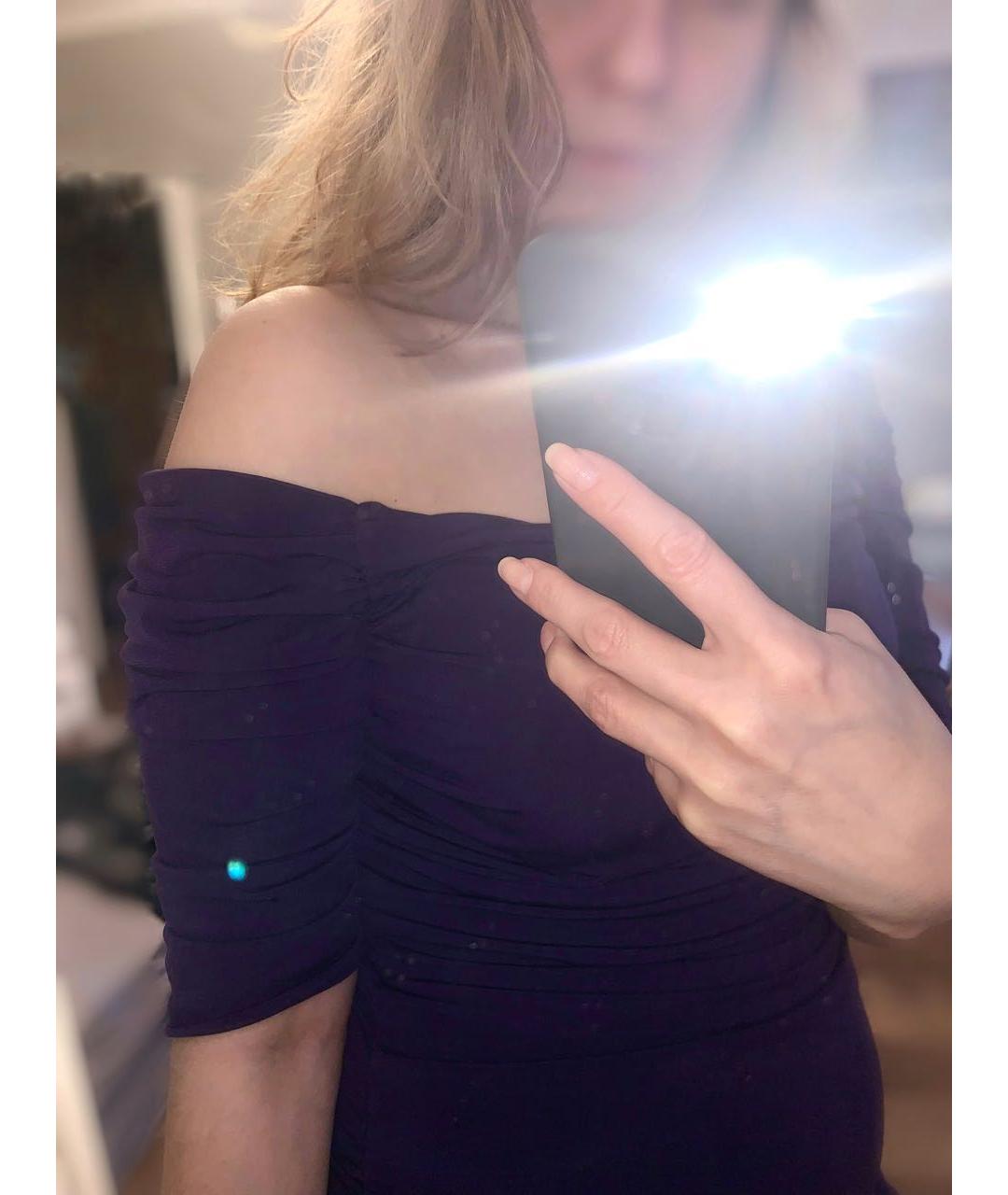 CALVIN KLEIN Фиолетовое сетчатое повседневное платье, фото 8