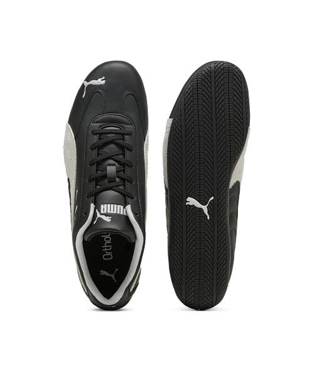 PUMA Черные кожаные низкие кроссовки / кеды, фото 3