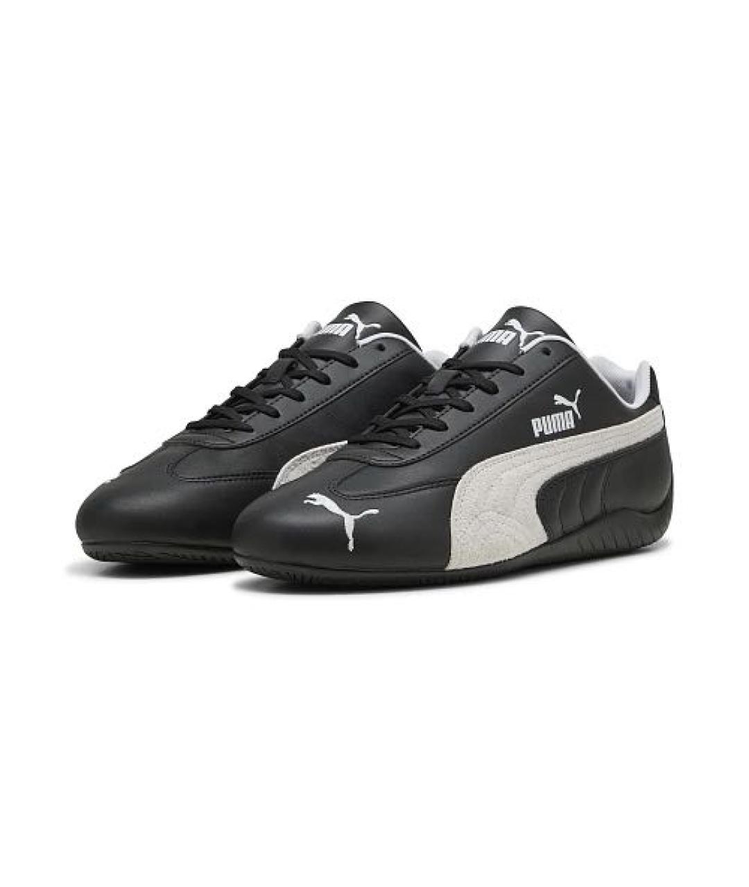 PUMA Черные кожаные низкие кроссовки / кеды, фото 2