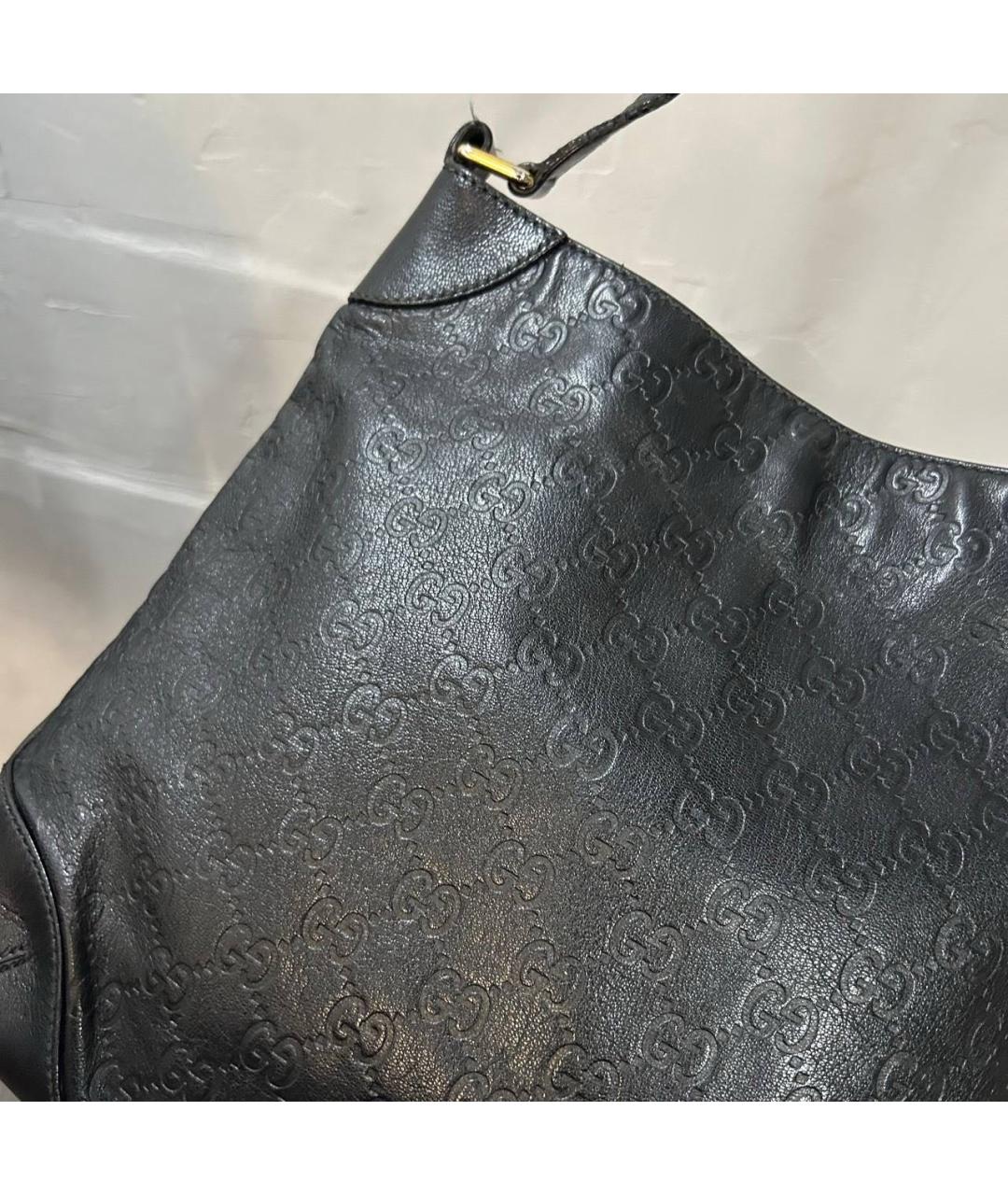 GUCCI Черная кожаная сумка тоут, фото 3