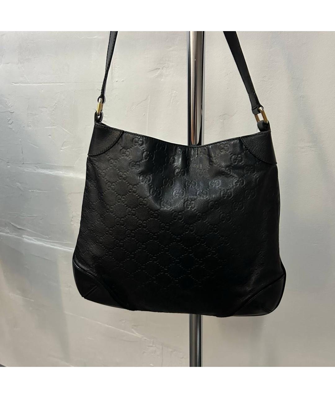 GUCCI Черная кожаная сумка тоут, фото 2
