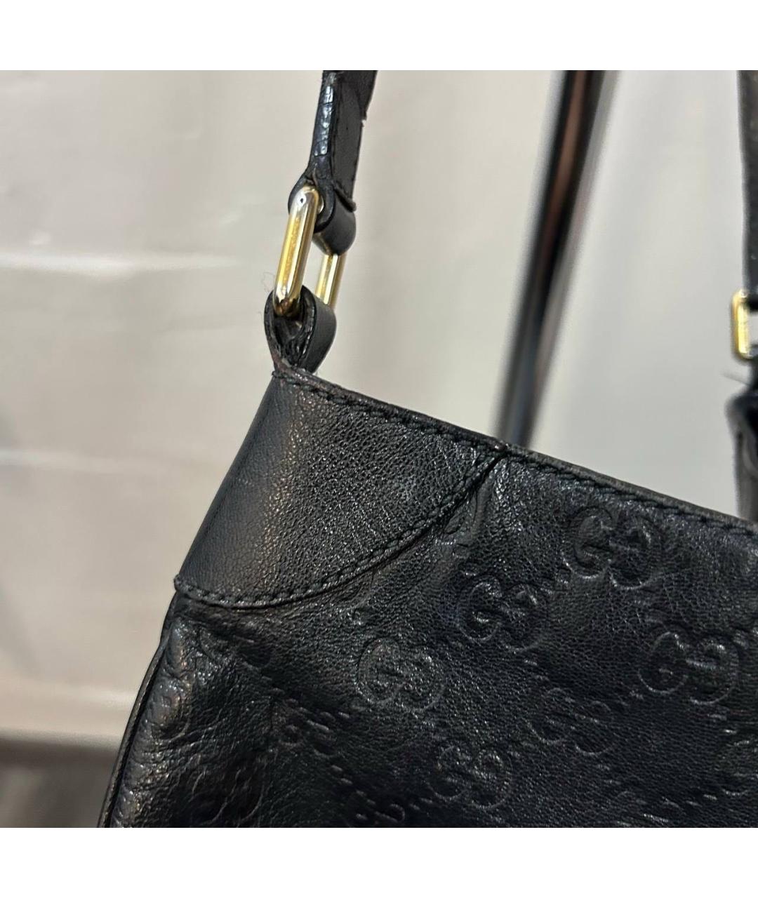 GUCCI Черная кожаная сумка тоут, фото 4