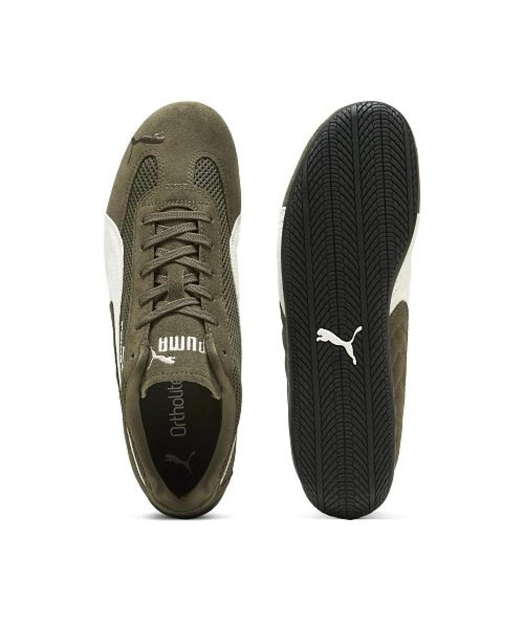 PUMA Хаки замшевые кроссовки, фото 3