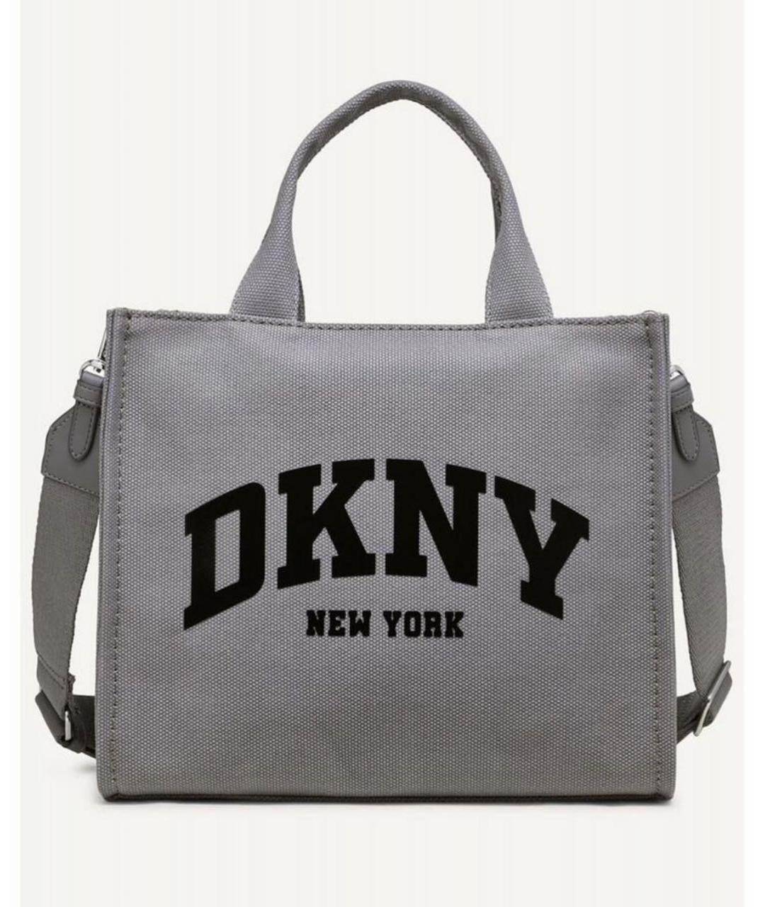 DKNY Антрацитовая тканевая сумка тоут, фото 5