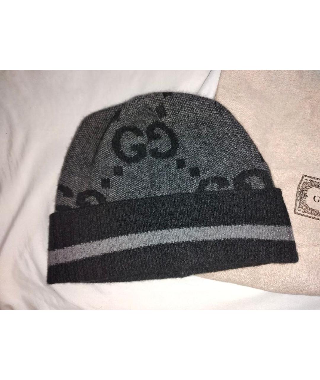 GUCCI Черная кашемировая шапка, фото 4
