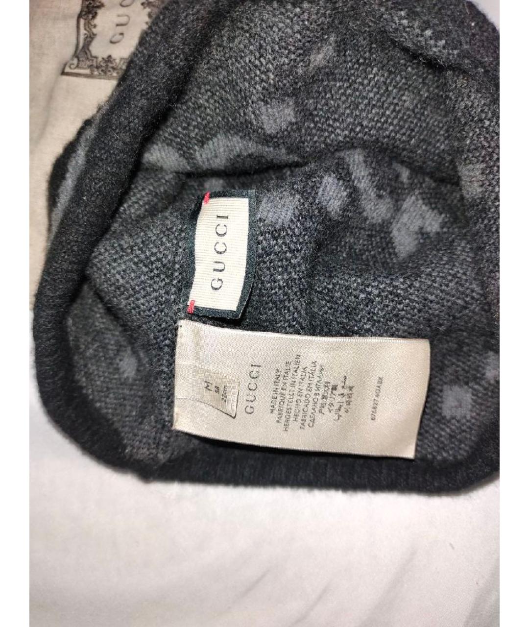 GUCCI Черная кашемировая шапка, фото 3