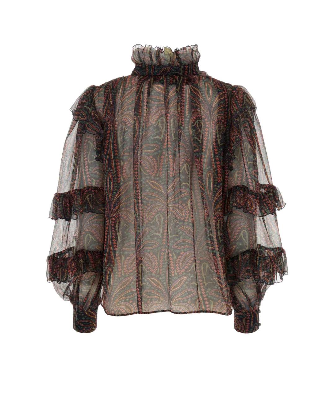 ETRO Коричневая шелковая блузы, фото 2