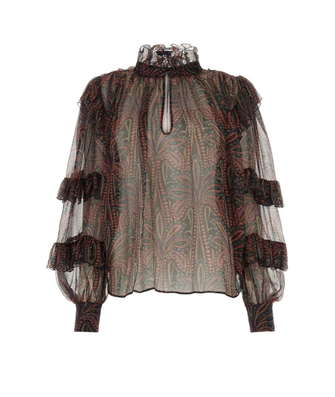 ETRO Коричневая шелковая блузы, фото 1
