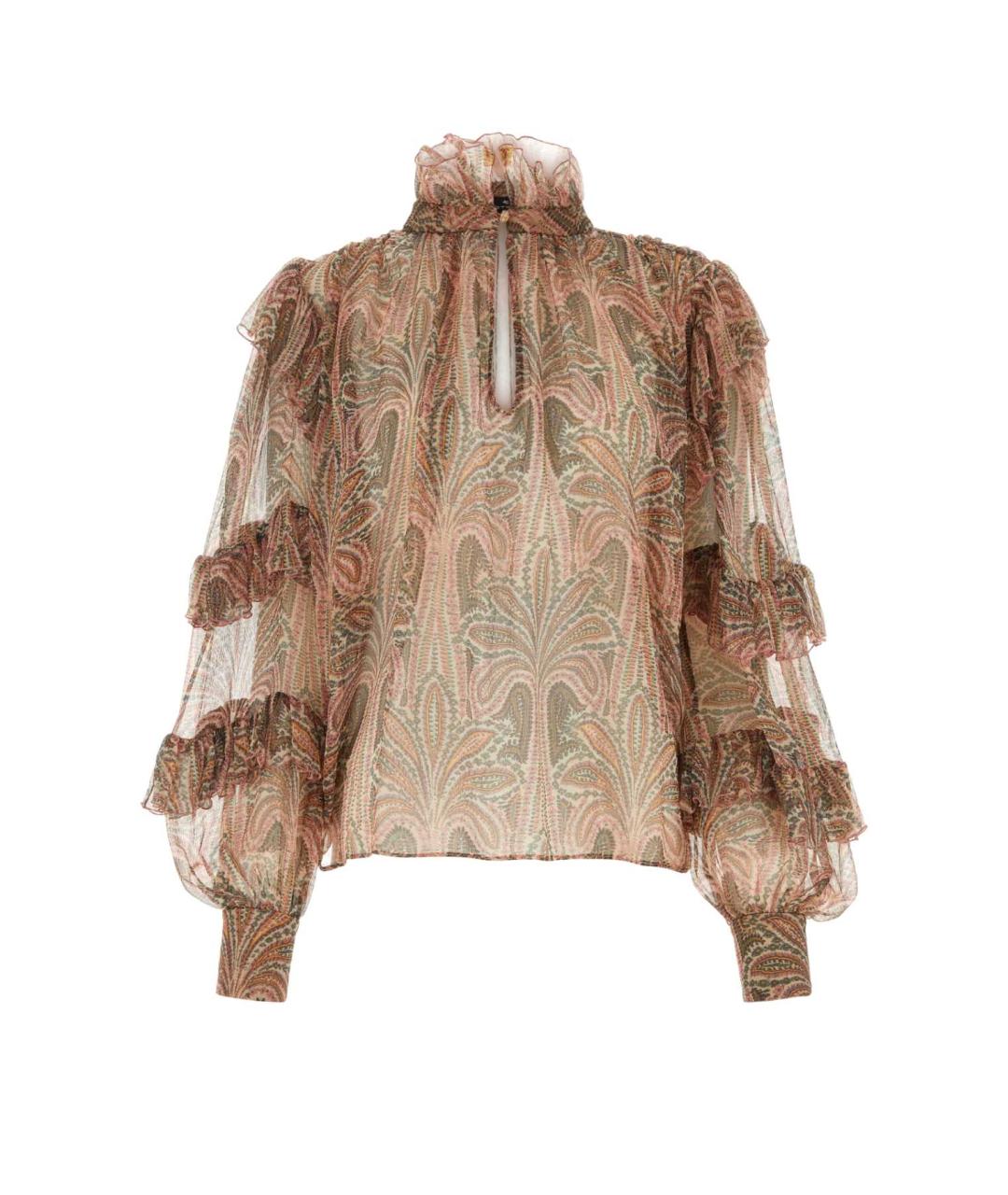 ETRO Коричневая шелковая блузы, фото 1