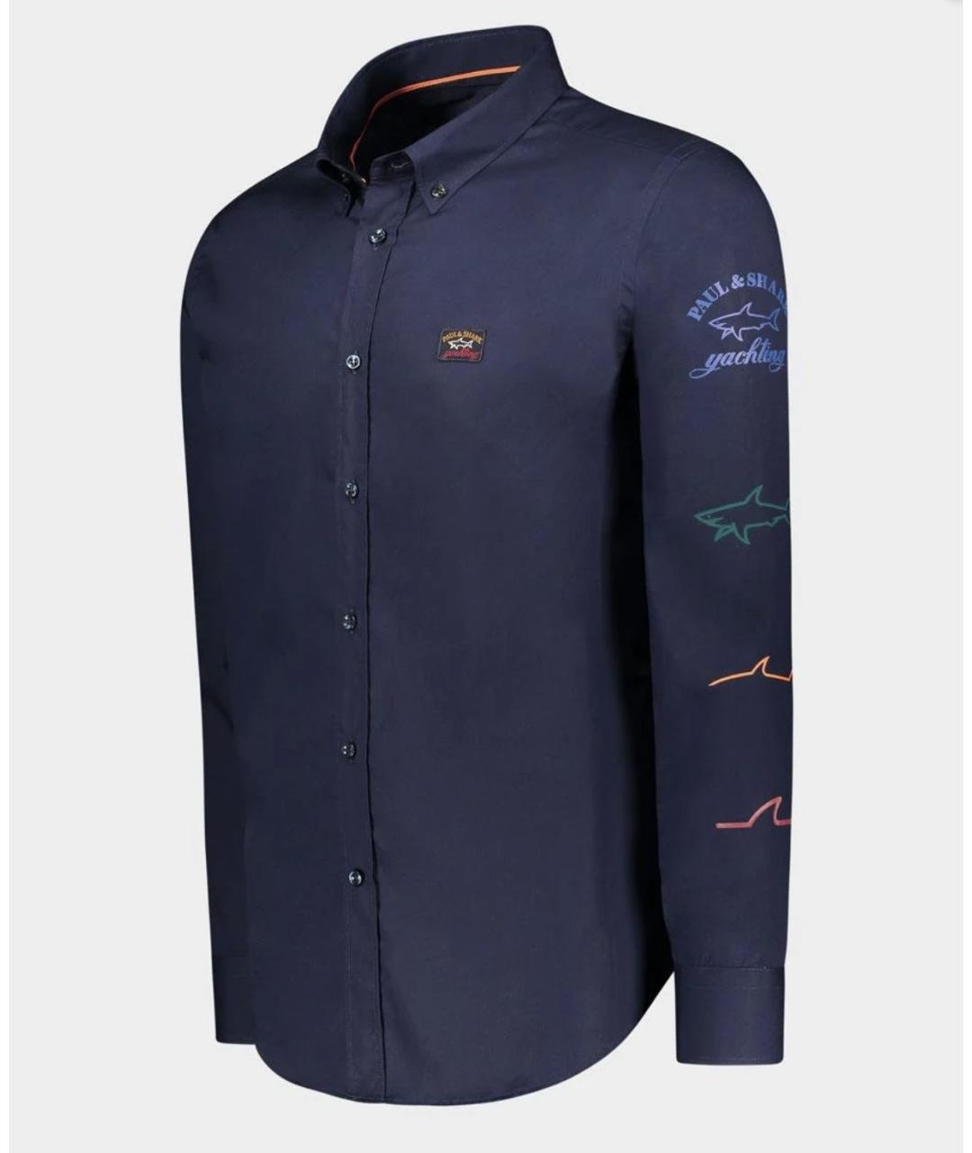 PAUL & SHARK Синяя хлопковая кэжуал рубашка, фото 2