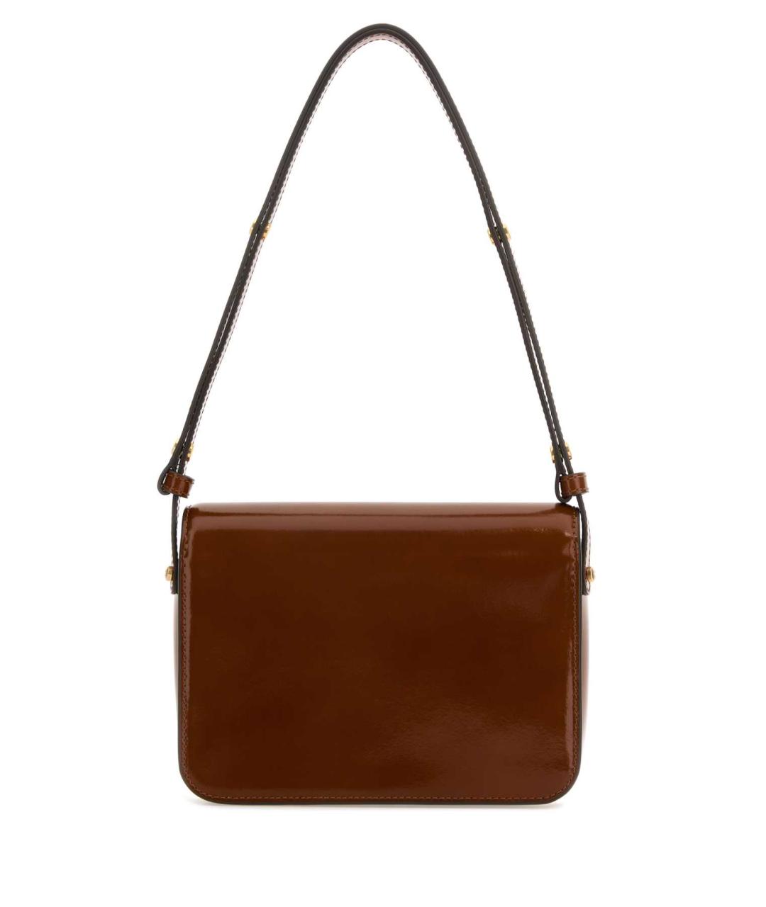 TORY BURCH Коричневая сумка через плечо из лакированной кожи, фото 3