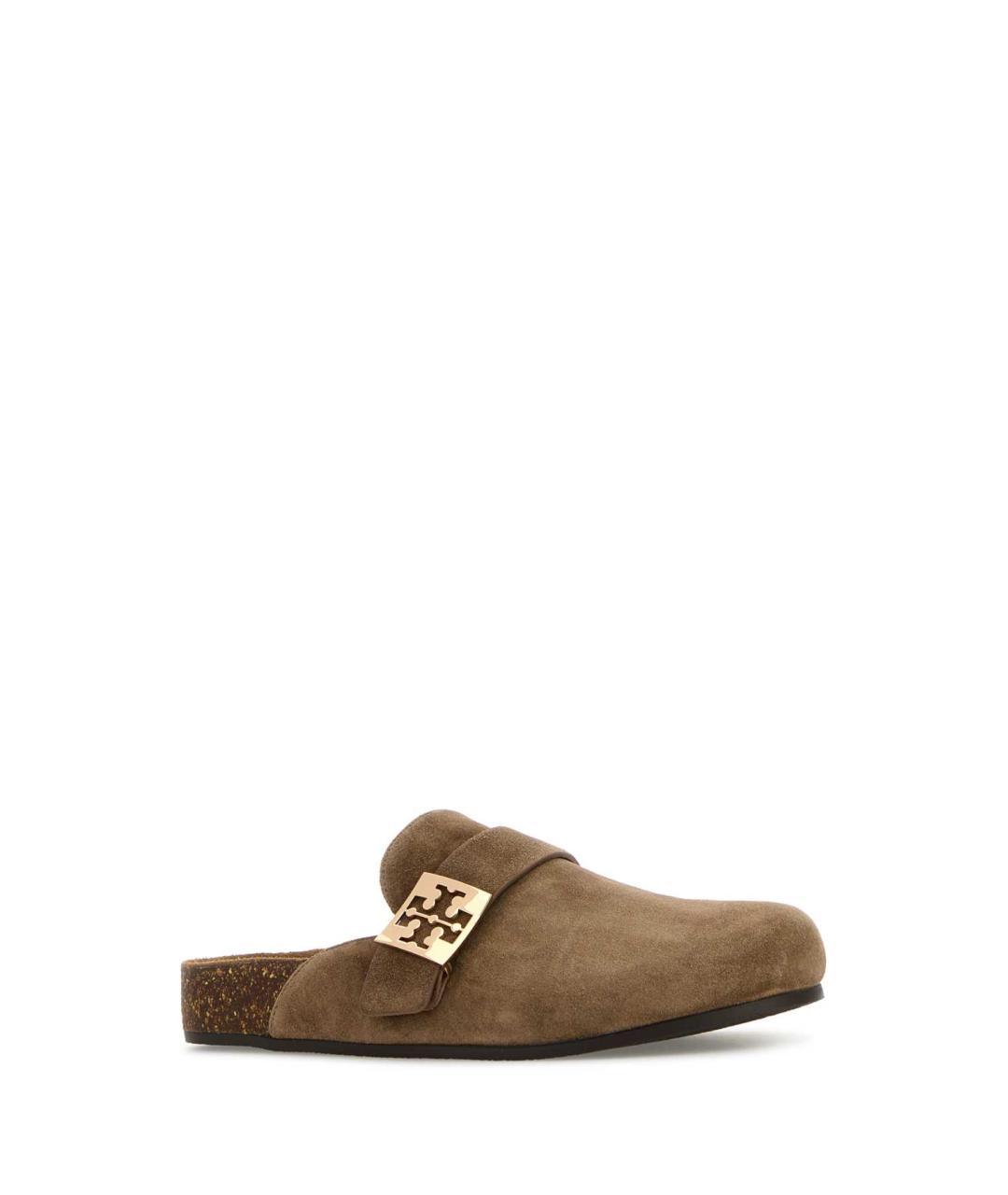 TORY BURCH Коричневые замшевые сабо, фото 2