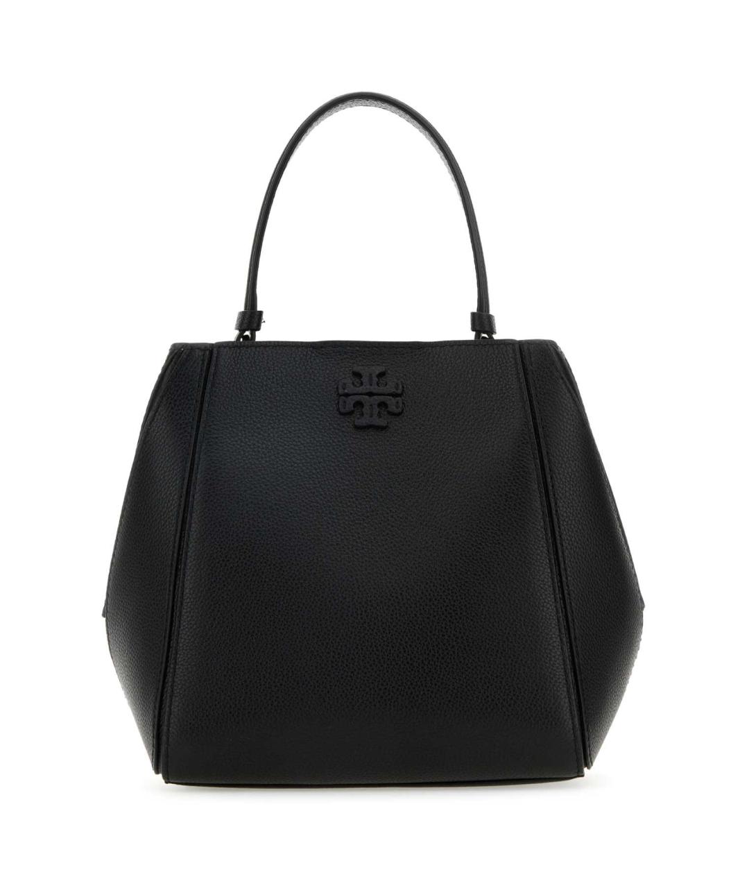 TORY BURCH Черная кожаная сумка с короткими ручками, фото 1