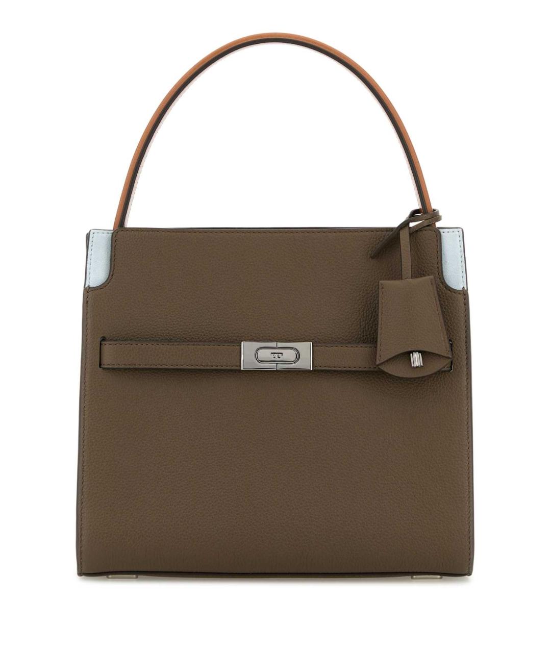 TORY BURCH Коричневая кожаная сумка с короткими ручками, фото 1