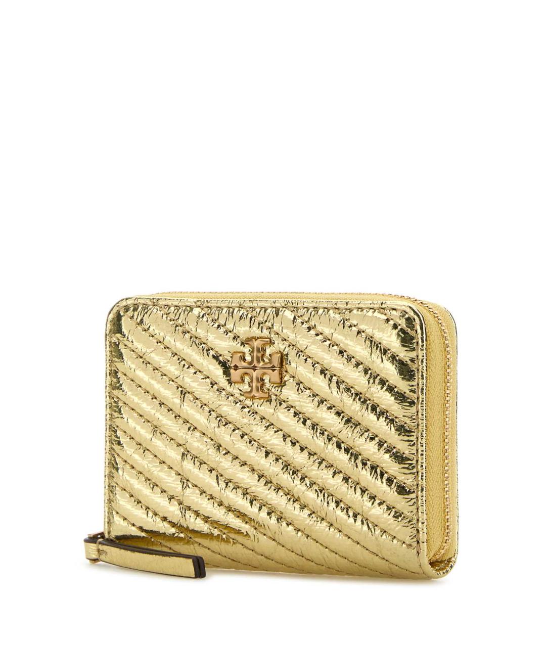 TORY BURCH Золотой кожаный кошелек, фото 2