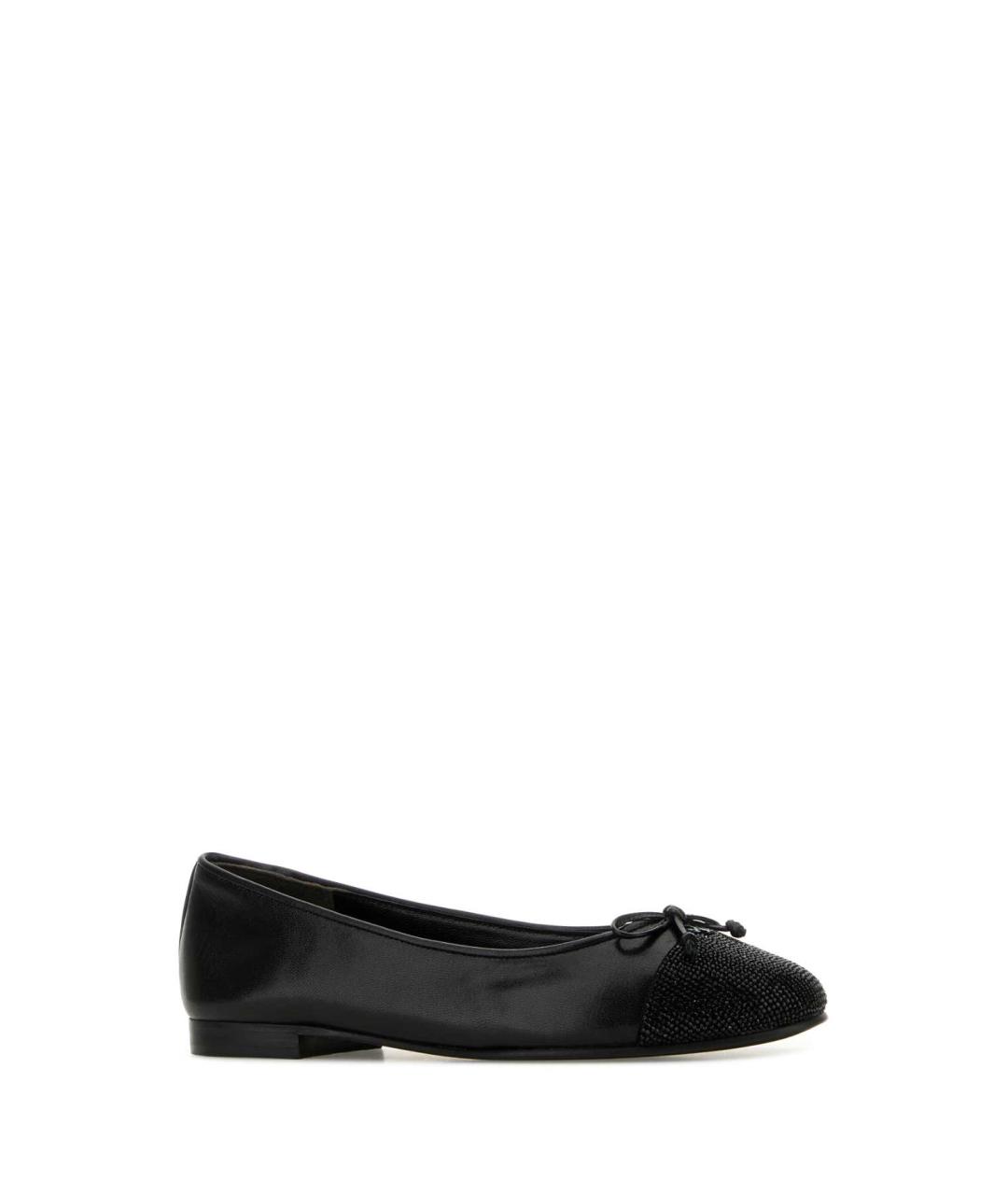 TORY BURCH Черные кожаные балетки, фото 2