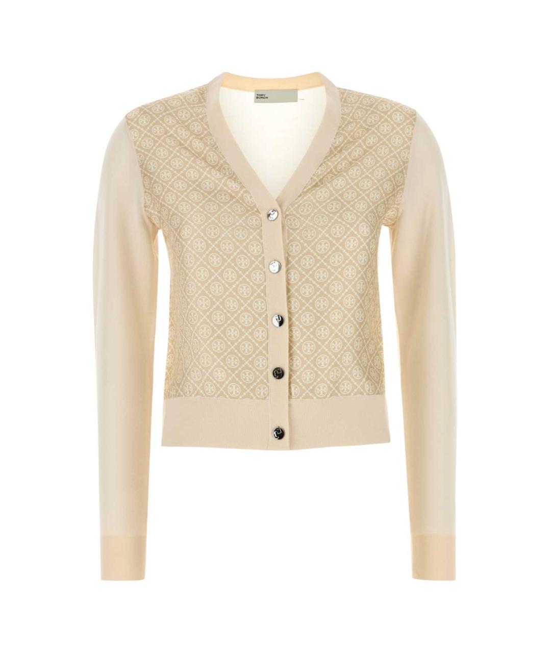 TORY BURCH Бежевый шерстяной кардиган, фото 1