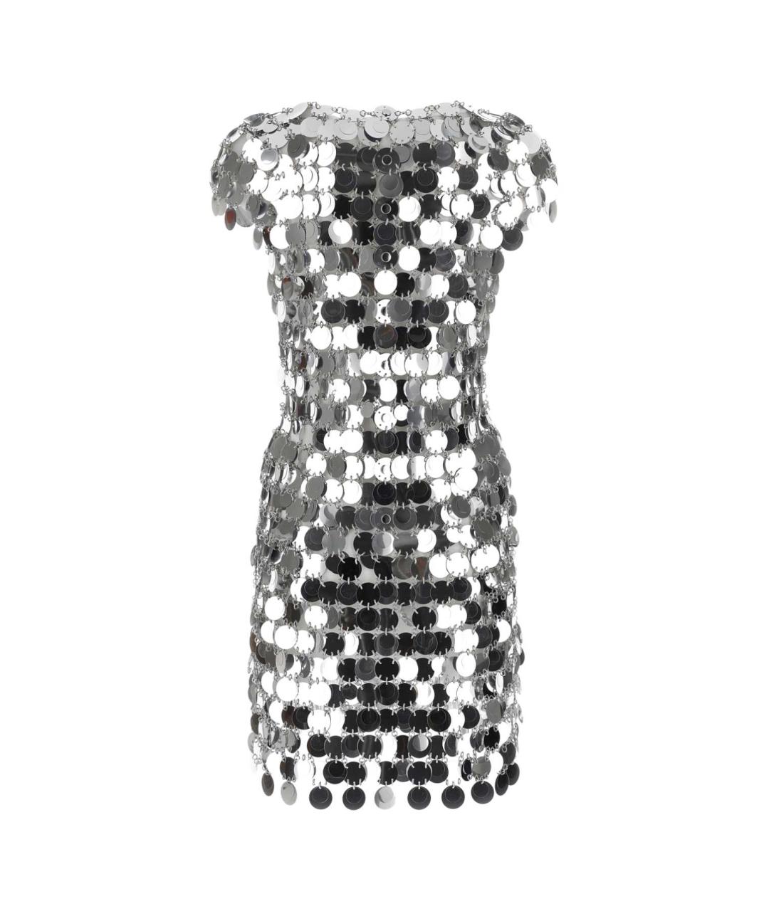 PACO RABANNE Серебряное коктейльное платье, фото 2