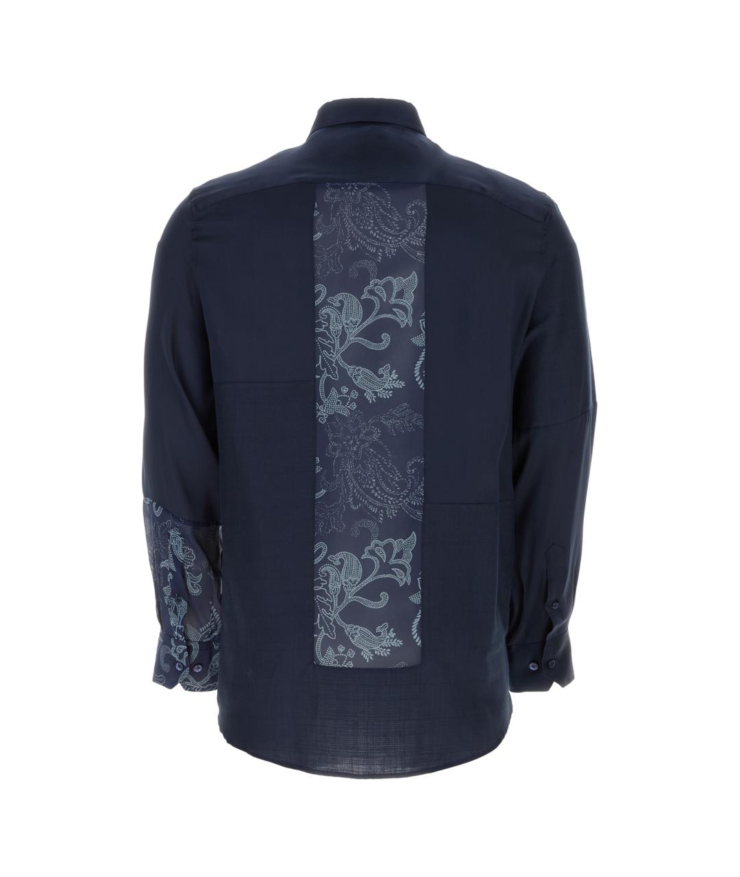 ETRO Синяя шелковая кэжуал рубашка, фото 2