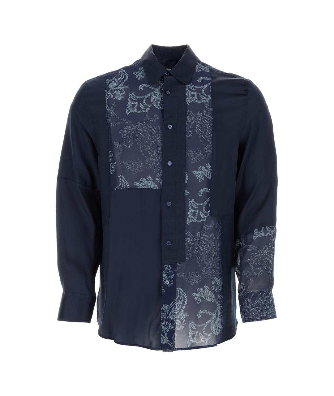 ETRO Синяя шелковая кэжуал рубашка, фото 1