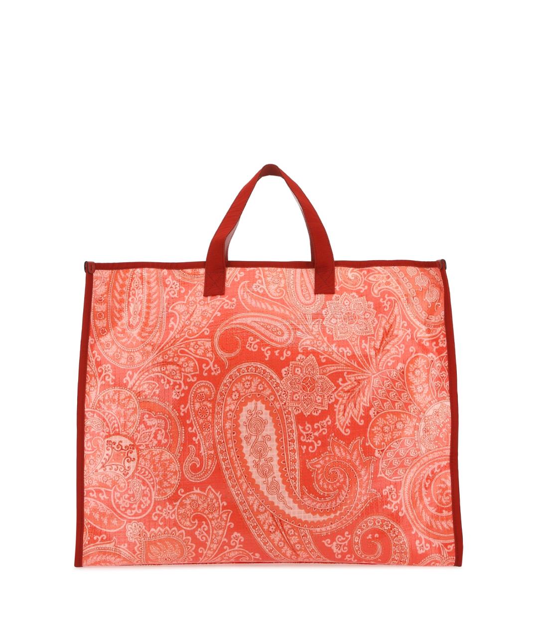 ETRO Коралловая тканевая сумка тоут, фото 3