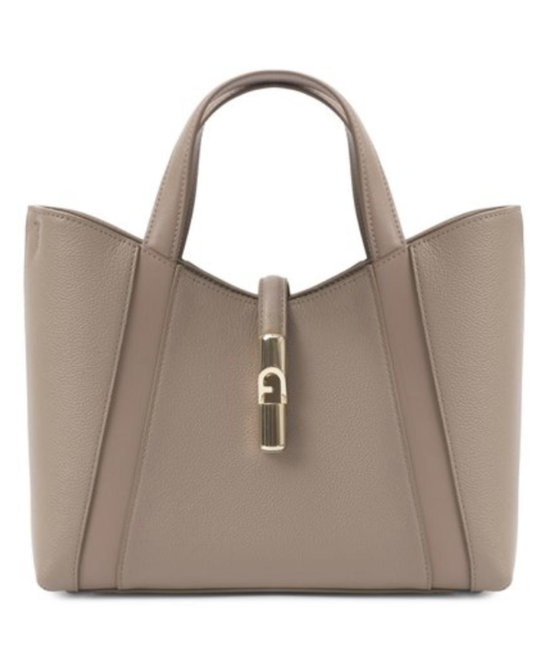 FURLA Бежевая кожаная сумка тоут, фото 1