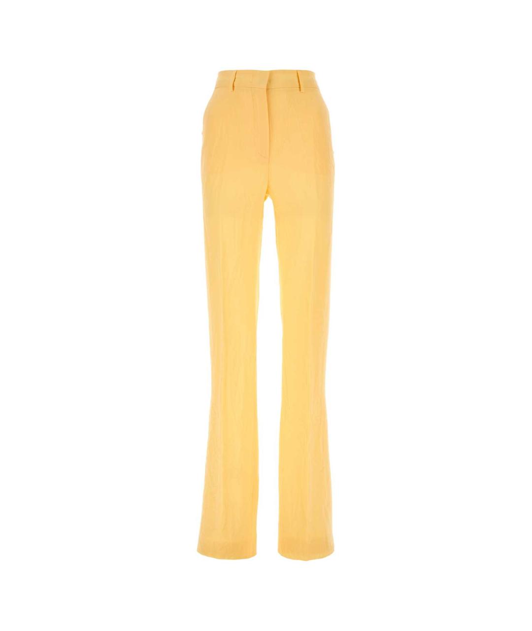 SPORTMAX Желтые вискозные прямые брюки, фото 1