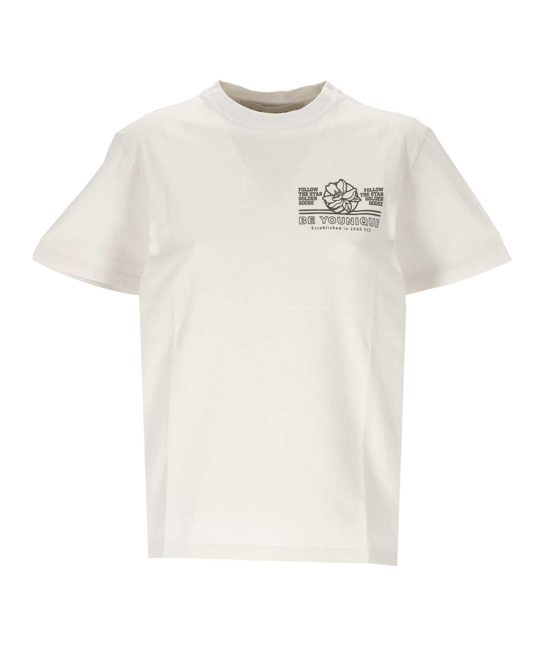 GOLDEN GOOSE DELUXE BRAND Белая хлопковая футболка, фото 1