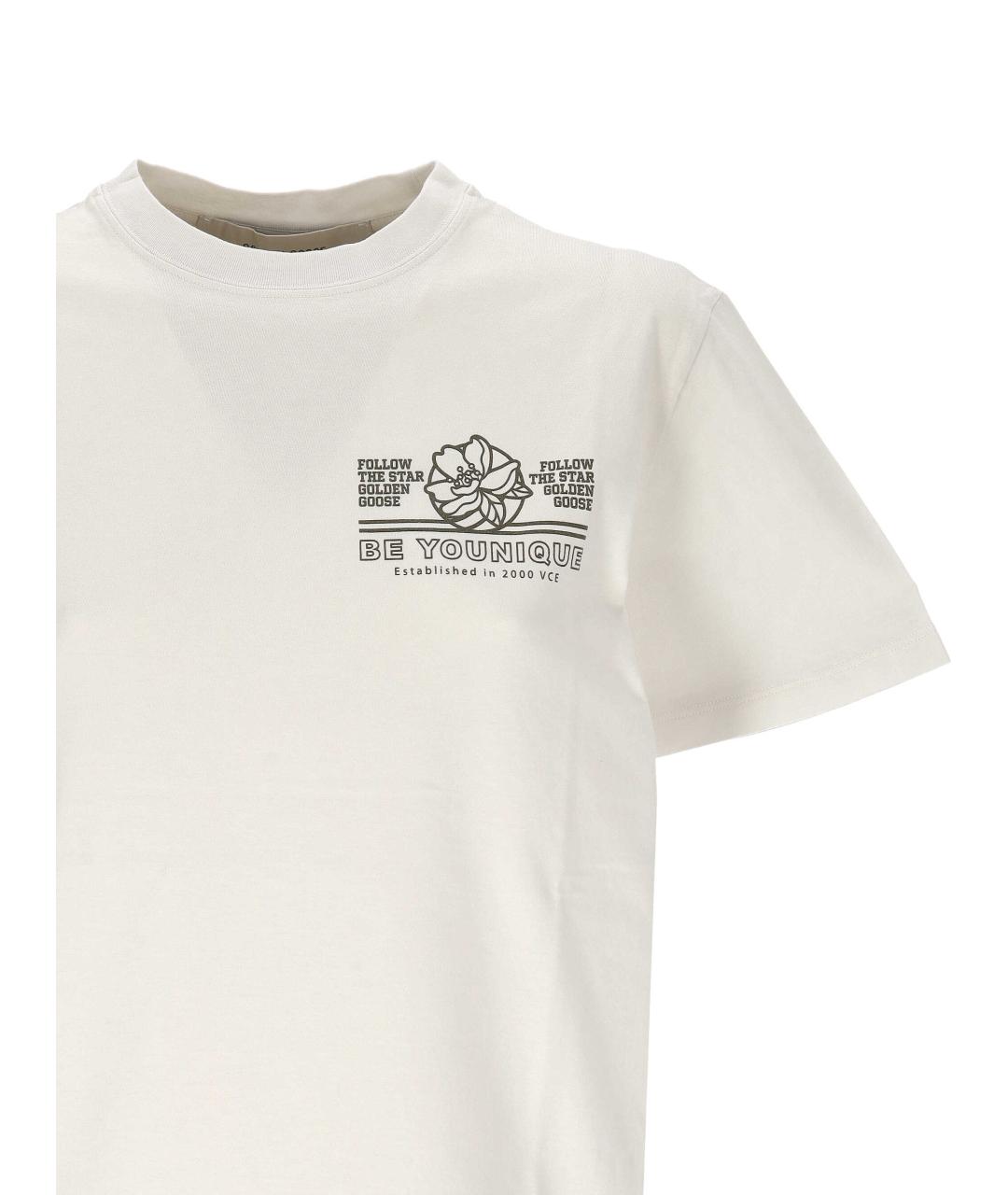 GOLDEN GOOSE DELUXE BRAND Белая хлопковая футболка, фото 2