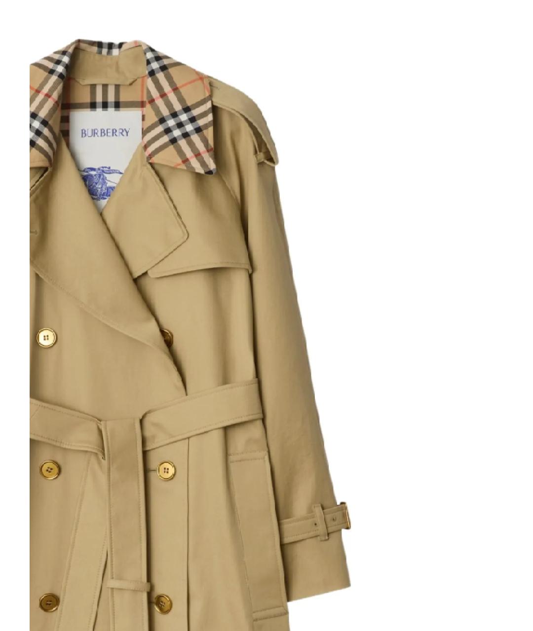 BURBERRY Бежевое хлопковое пальто, фото 2