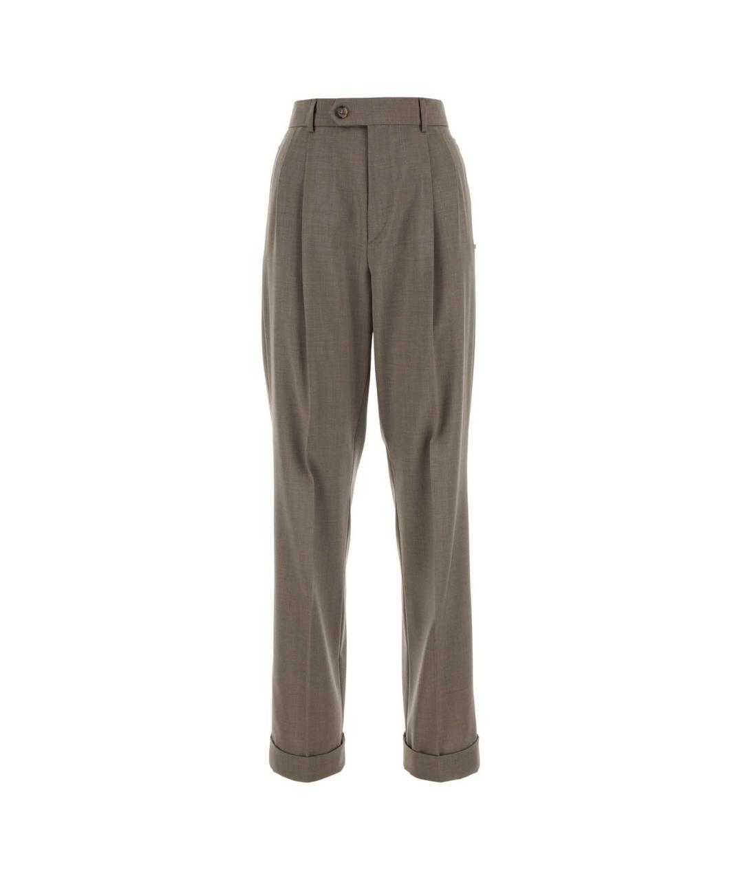 SPORTMAX Бежевые шерстяные прямые брюки, фото 1