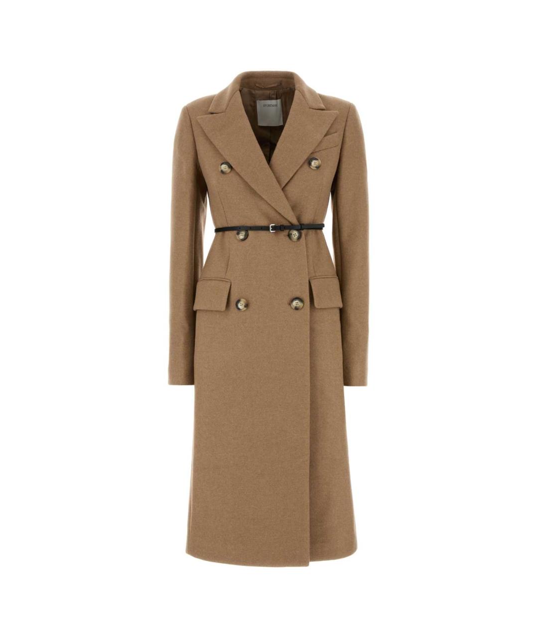 SPORTMAX Бежевое шерстяное пальто, фото 1