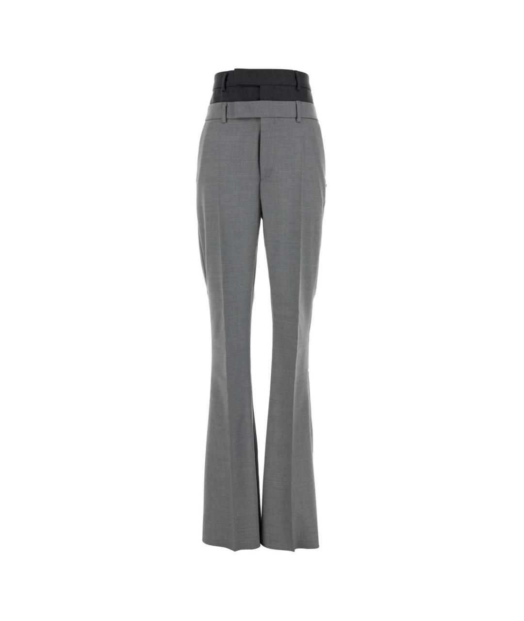 SPORTMAX Серые шерстяные брюки узкие, фото 1
