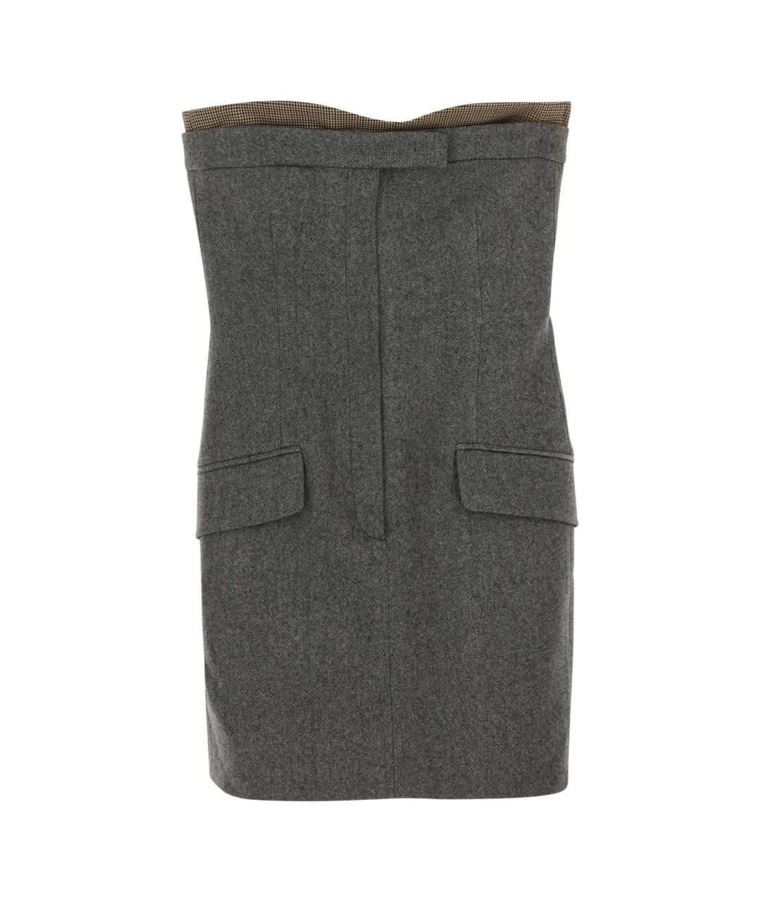 SPORTMAX Серое шерстяное платье, фото 1