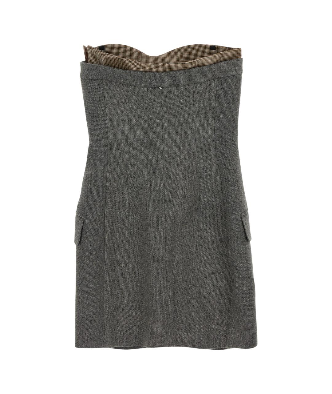 SPORTMAX Серое шерстяное платье, фото 2