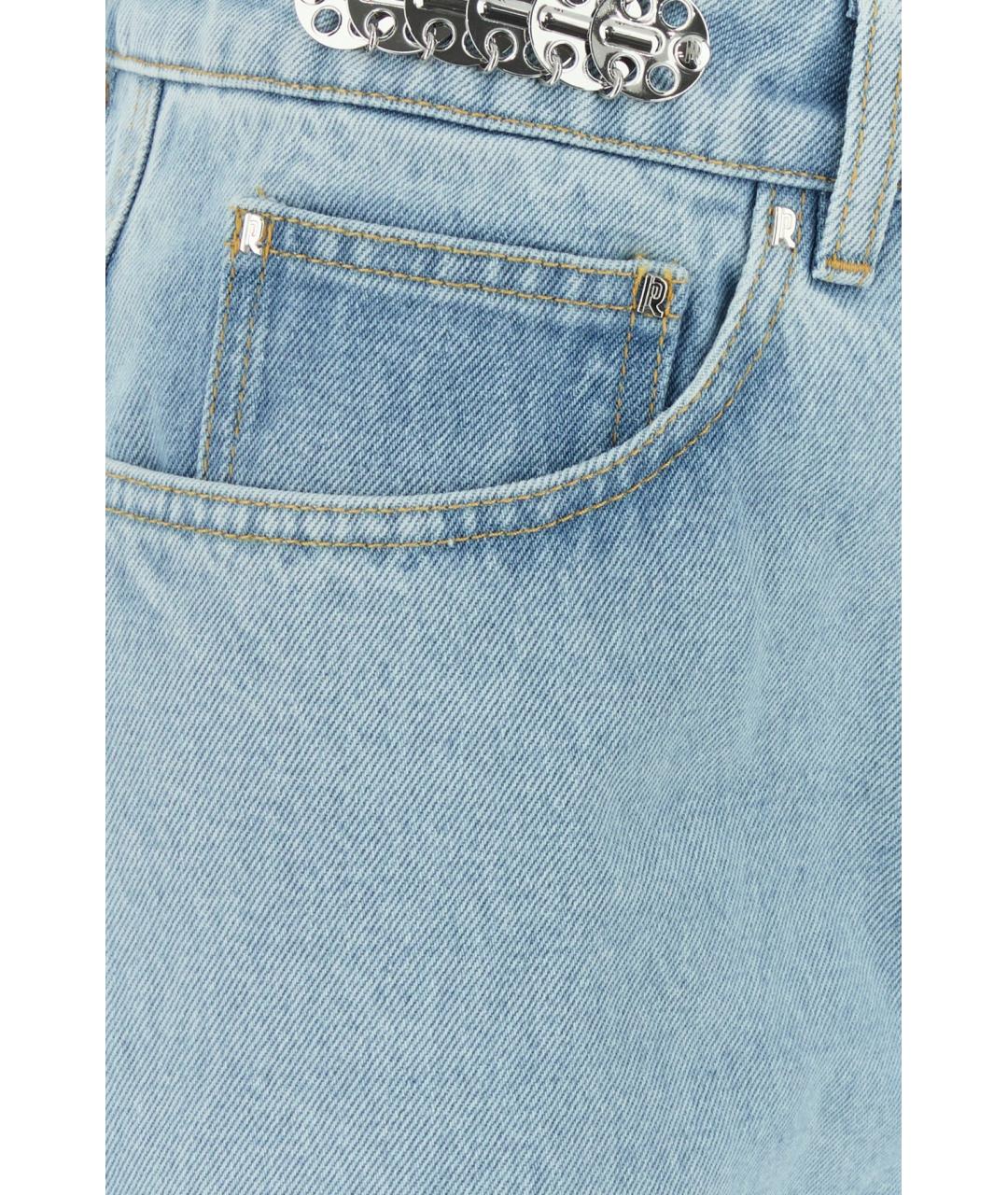 PACO RABANNE Голубые хлопковые джинсы клеш, фото 3