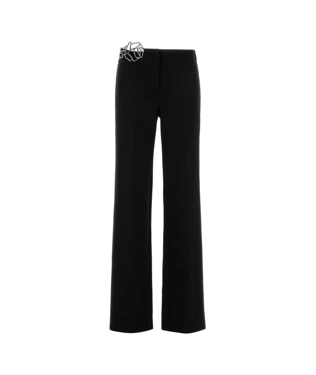 BLUMARINE Черные полиэстеровые прямые брюки, фото 1