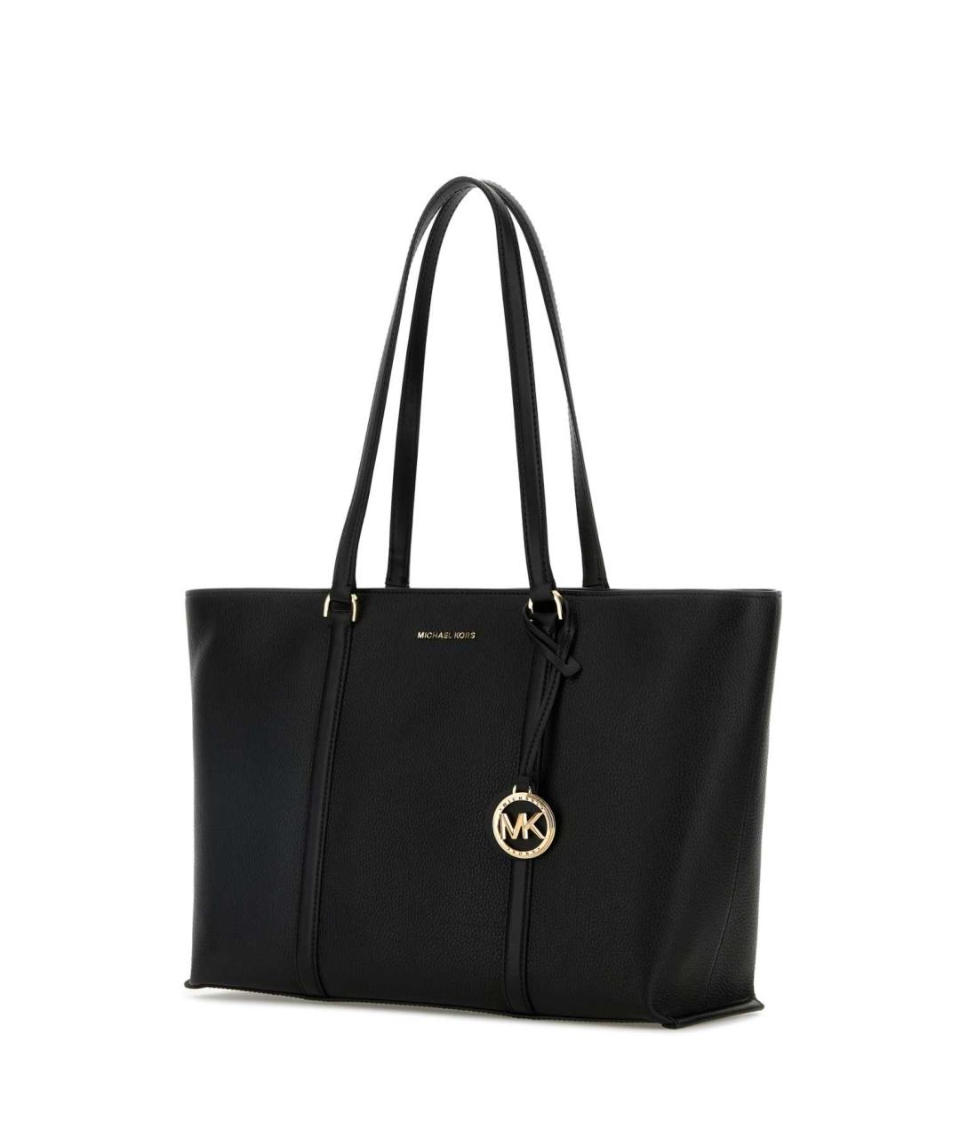 MICHAEL KORS Черная кожаная сумка тоут, фото 2