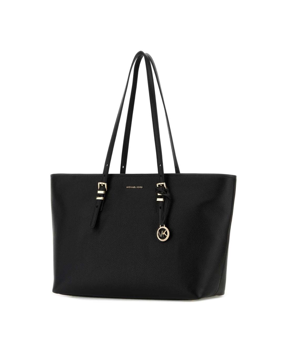 MICHAEL MICHAEL KORS Черная кожаная сумка тоут, фото 2