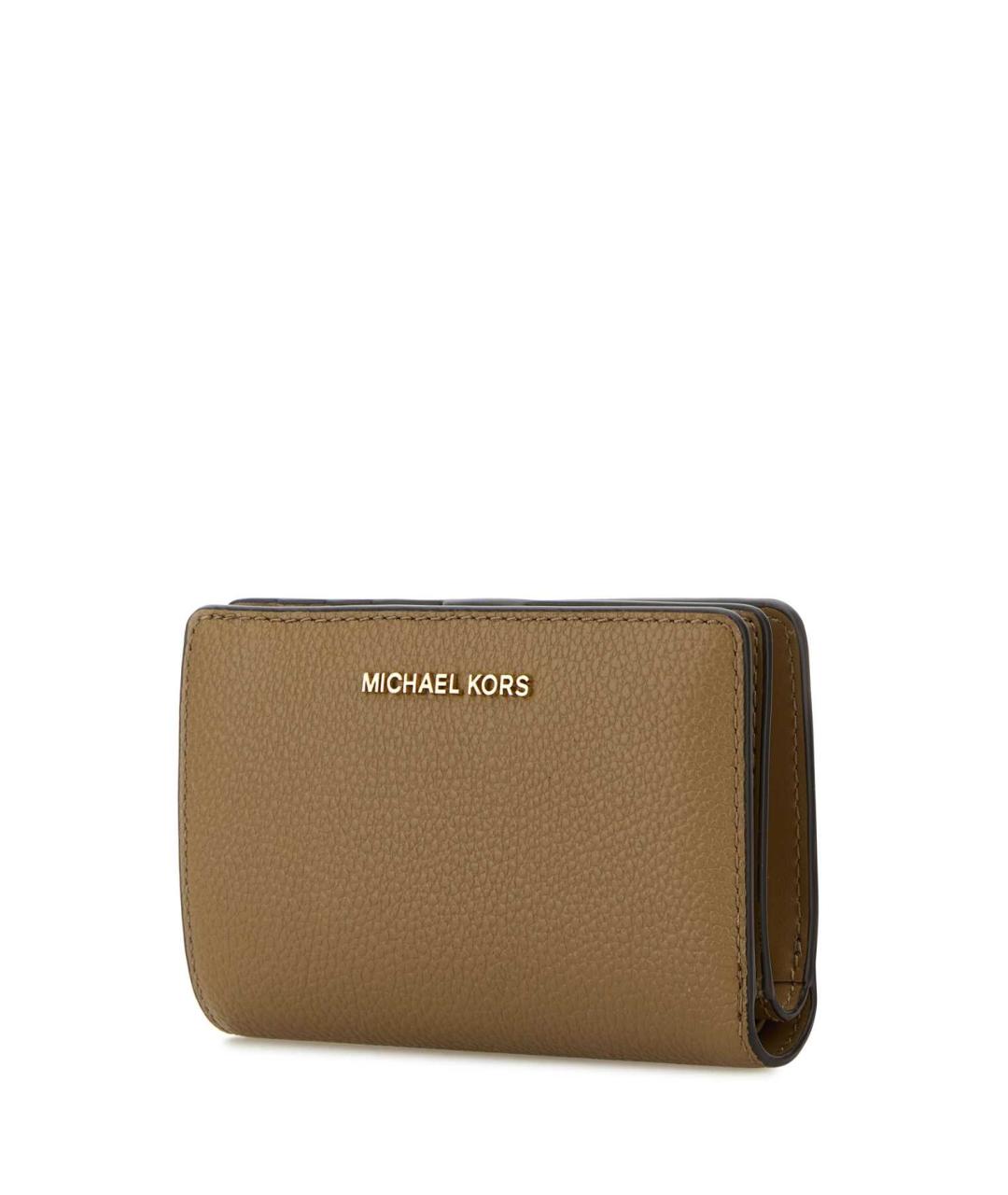 MICHAEL KORS Бежевый кожаный кошелек, фото 2