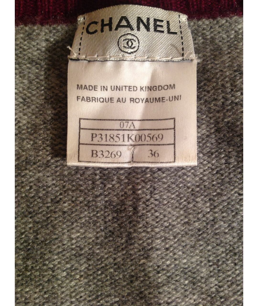 CHANEL PRE-OWNED Серый кашемировый джемпер / свитер, фото 5