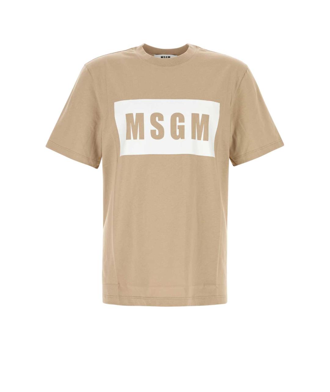 MSGM Бежевая хлопковая футболка, фото 1