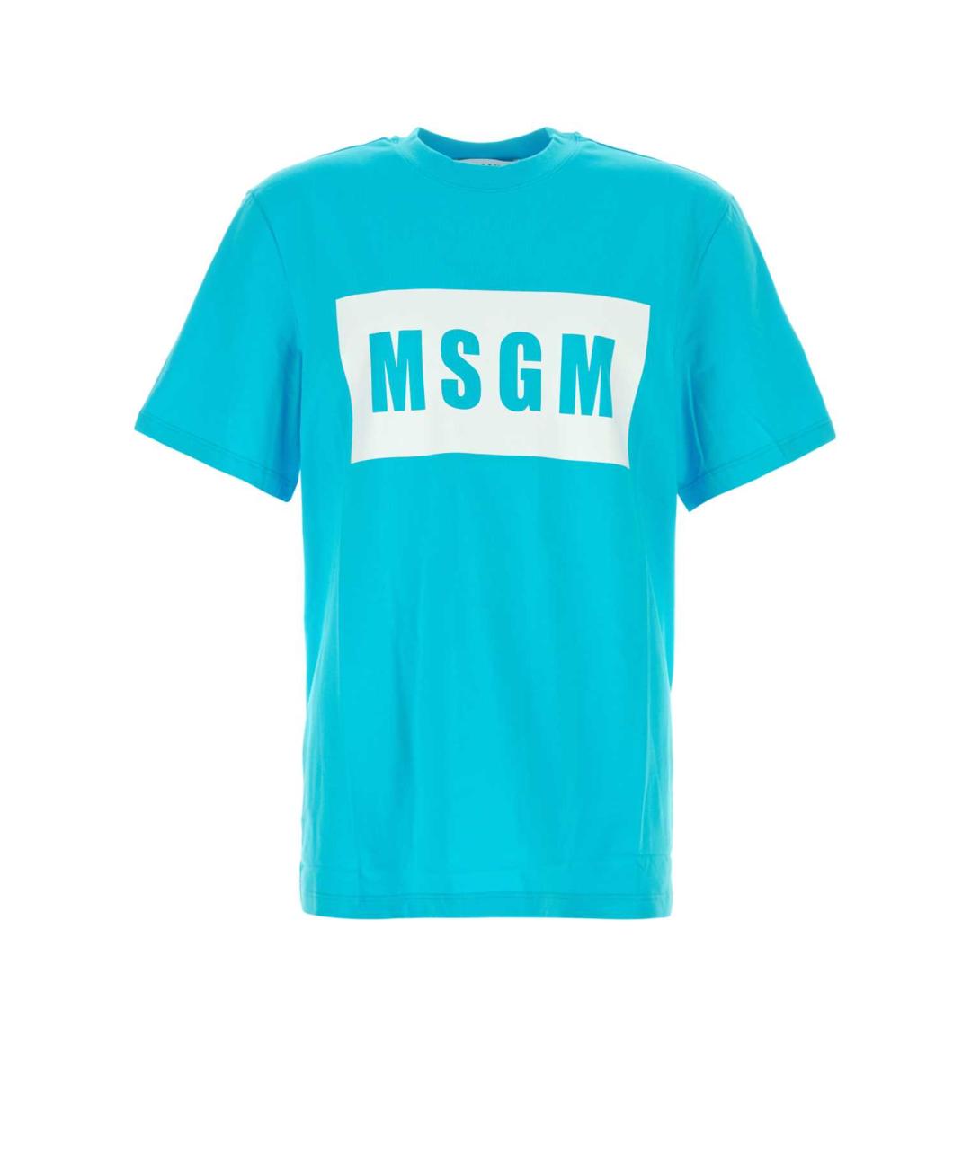 MSGM Голубая хлопковая футболка, фото 1