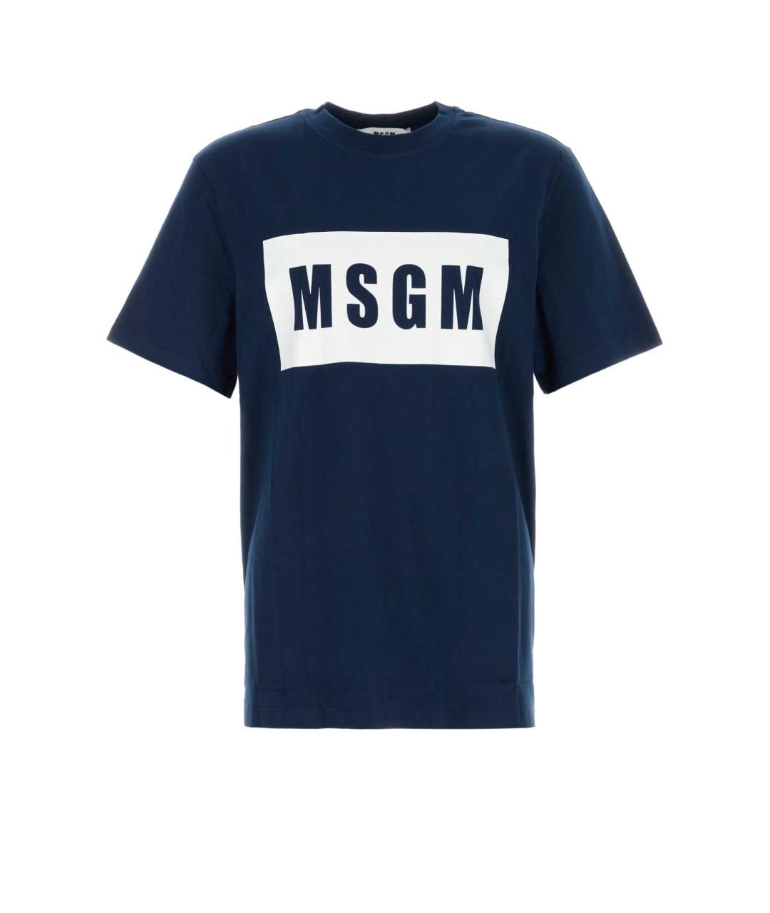 MSGM Синяя хлопковая футболка, фото 1