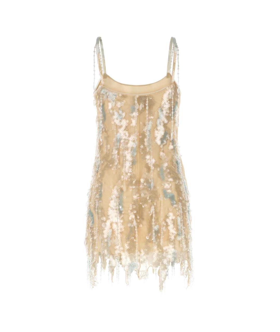 BLUMARINE Золотое полиэстеровое коктейльное платье, фото 2