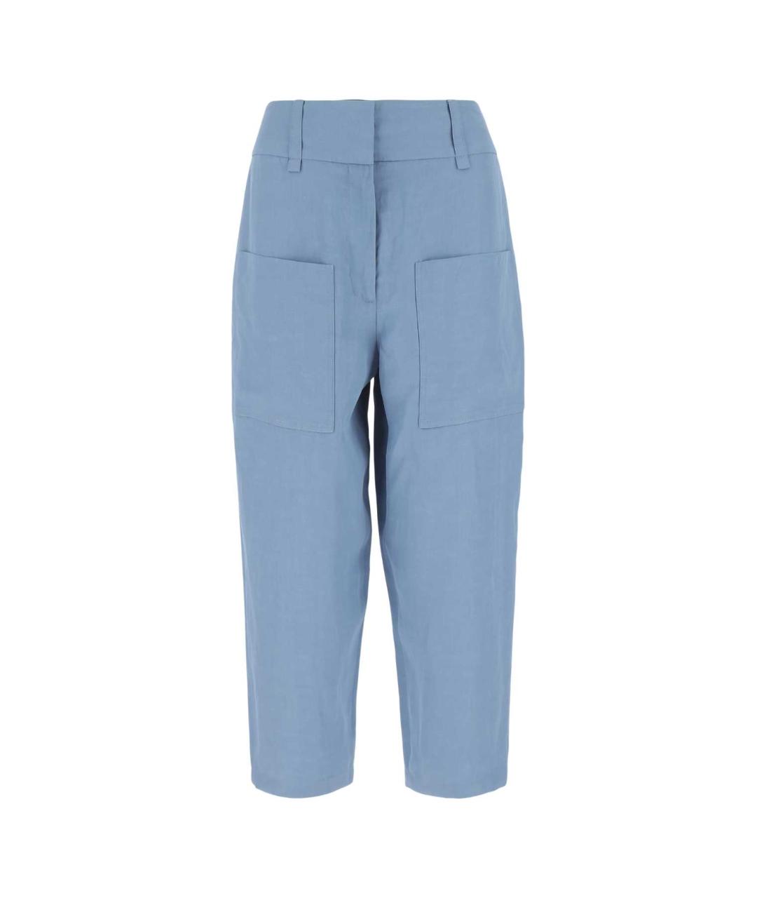 STELLA MCCARTNEY Голубые вискозные прямые брюки, фото 1