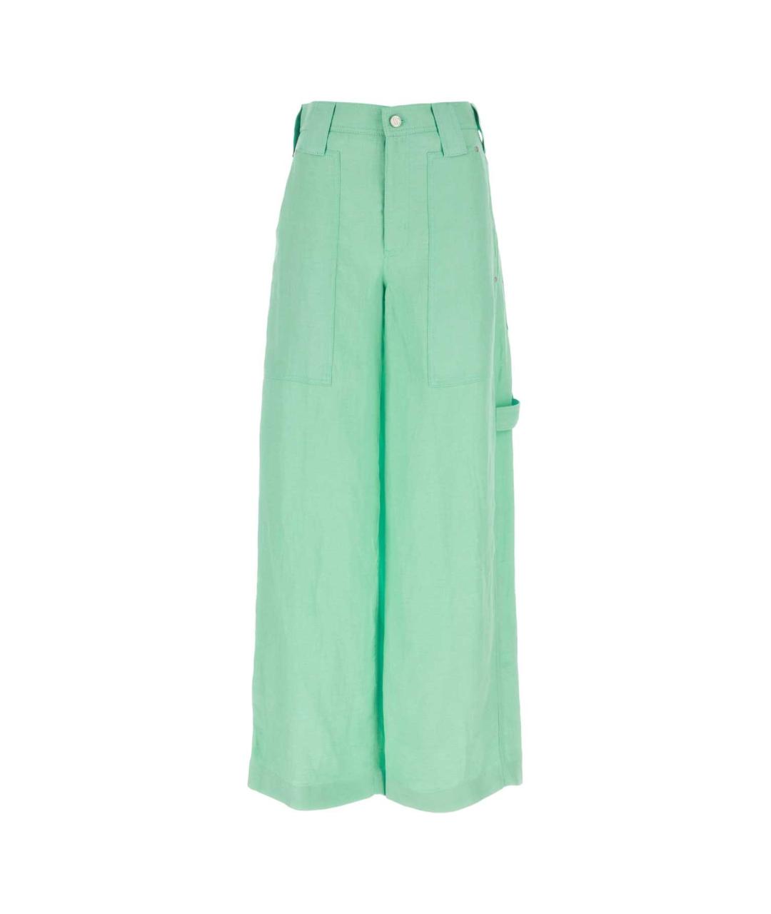 STELLA MCCARTNEY Зеленые вискозные прямые брюки, фото 1